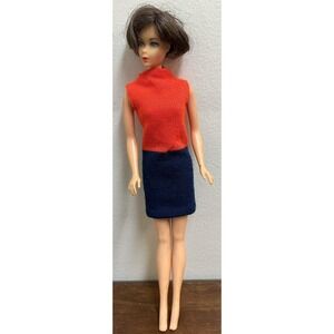 Vintage 1966 Barbie Brunette Blue Eyes Made In Japan Bendable Legs
